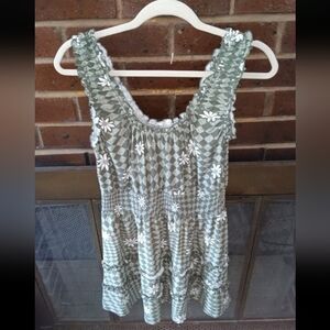 EUC Juniors No Boundaries Green Floral Sleeveless Dress L